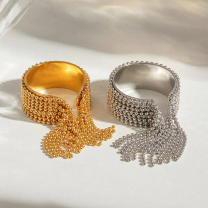 [Royal&Vicky]Krystelle Gold Tassel Ring