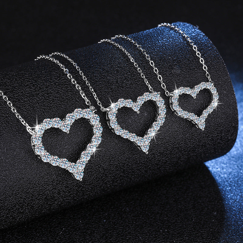 [Royal&Vicky]ROMANTIC HEART MOISSANITE PENDANT NECKLACE