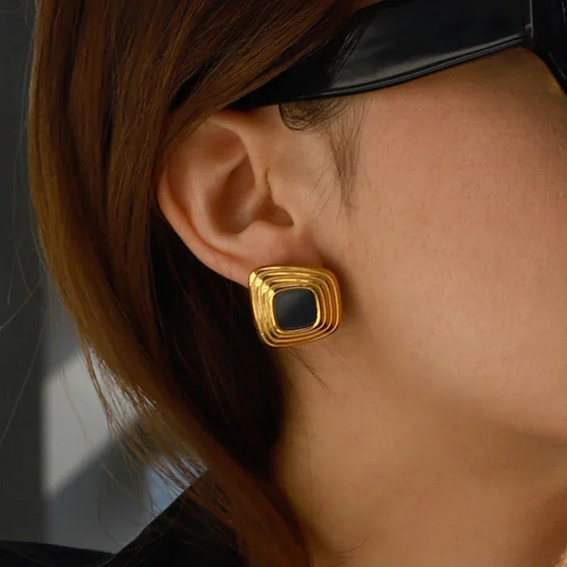 [Royal&Vicky]Geometrische goldene Sylvie-Ohrringe
