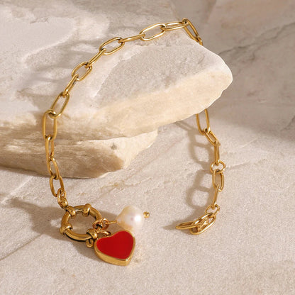 [Royal&Vicky]Tanya Heart Pearl Bracelet