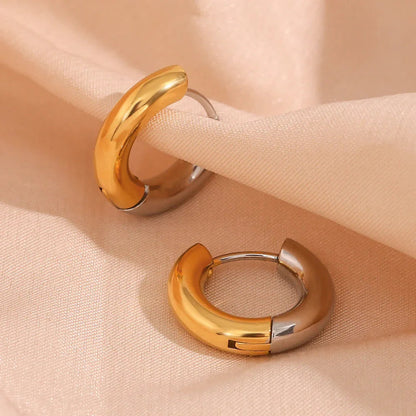 [Royal&Vicky]Ingrid Two Tone Hoop Earring
