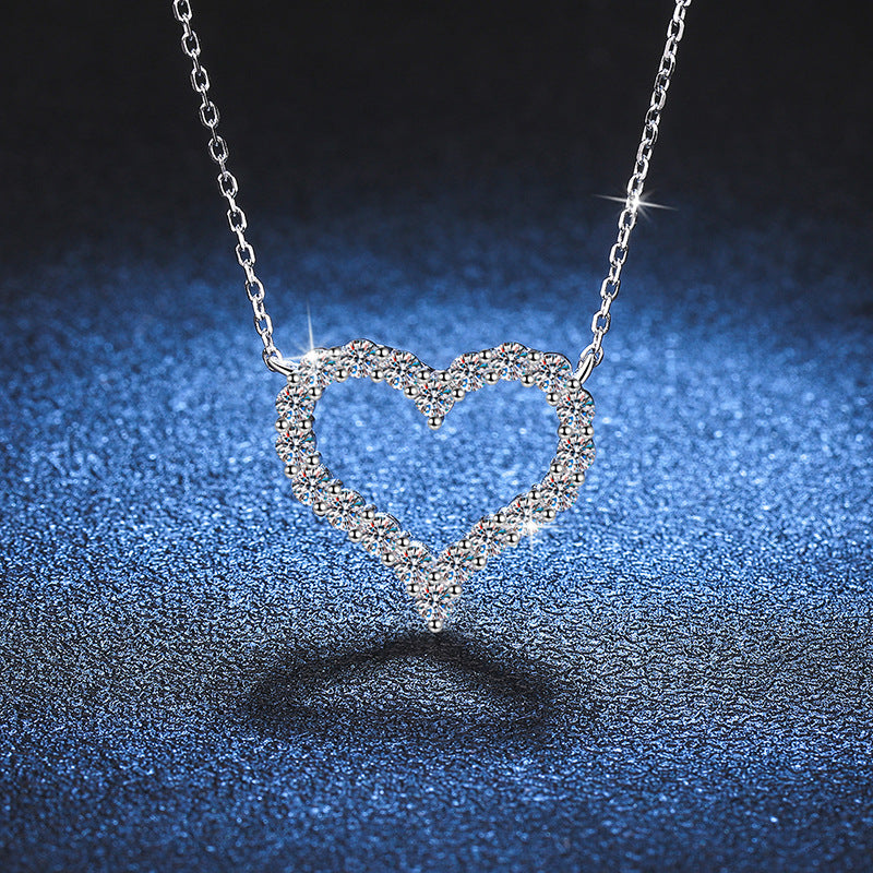 [Royal&Vicky]ROMANTIC HEART MOISSANITE PENDANT NECKLACE
