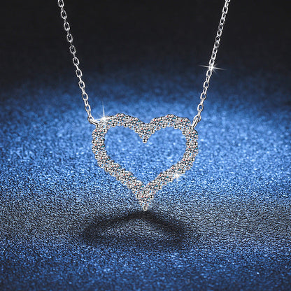 [Royal&Vicky]ROMANTIC HEART MOISSANITE PENDANT NECKLACE