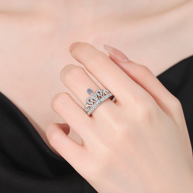 [Royal&Vicky]DREAMY CROWN MOISSANITE RING - 1.2CT ELEGANT PRINCESS STYLE