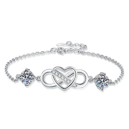 [Royal&Vicky]DOUBLE-STONE "LOVE LINK" MOISSANITE BRACELET
