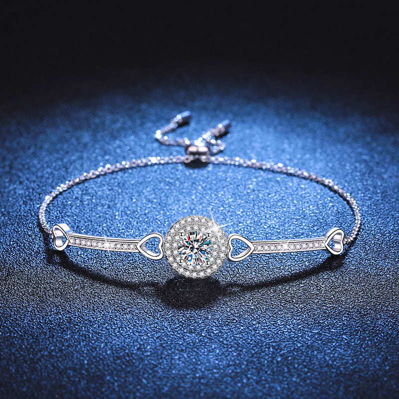 [Royal&Vicky]INTERLOCKING HEART & CIRCLE MOISSANITE BRACELET
