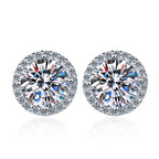 [Royal&Vicky]CLASSIC 4-PRONG ROUND MOISSANITE STUD EARRINGS