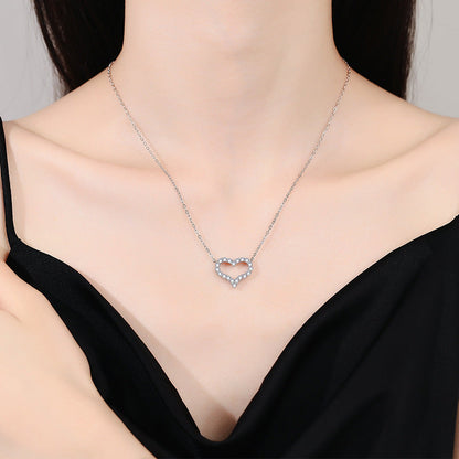 [Royal&Vicky]ROMANTIC HEART MOISSANITE PENDANT NECKLACE