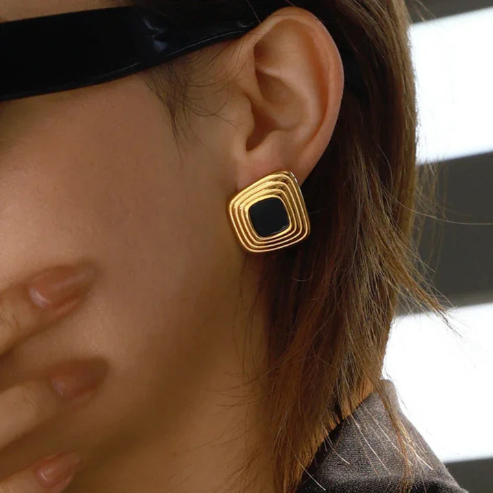 [Royal&Vicky]Geometrische goldene Sylvie-Ohrringe