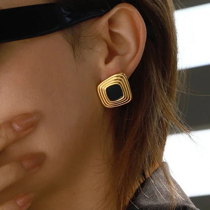 [Royal&Vicky]Geometrische goldene Sylvie-Ohrringe