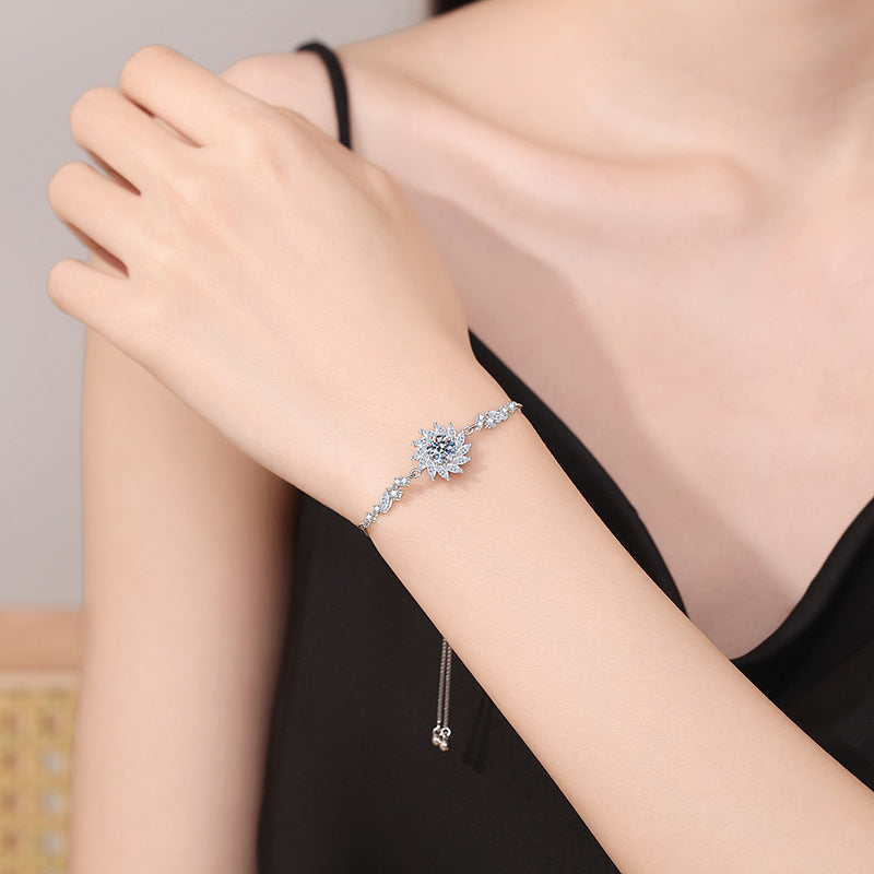 [Royal&Vicky]RADIANT SUNFLOWER MOISSANITE BRACELET