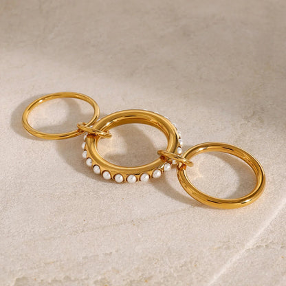 [Royal&Vicky]Mikayla Ring mit gestapelten Süßwasserperlen