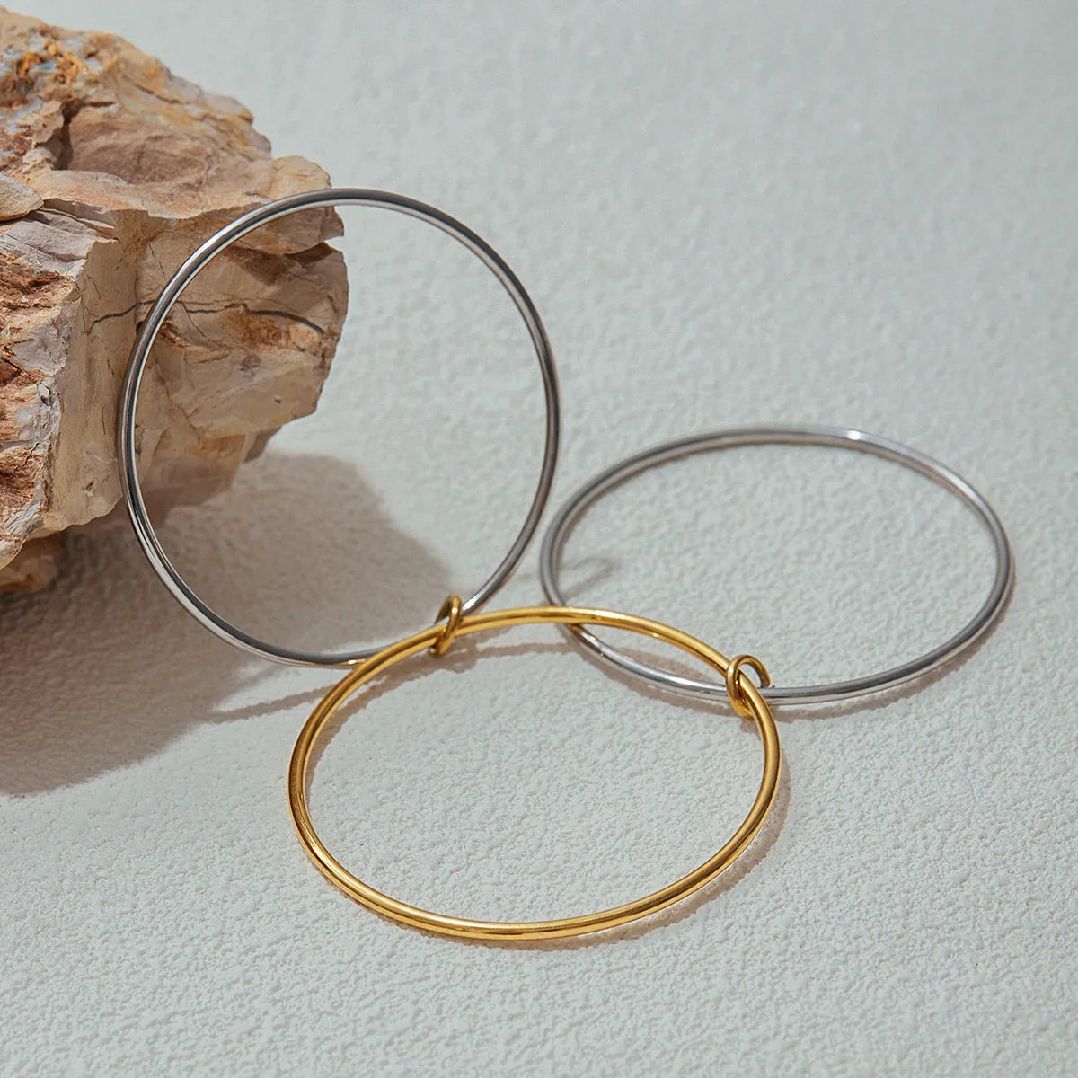 [Royal&Vicky]Romina Two Tone Stacked Bracelet