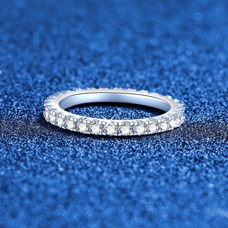 [Royal&Vicky]DAINTY 0.87CT FULL ETERNITY MOISSANITE RING