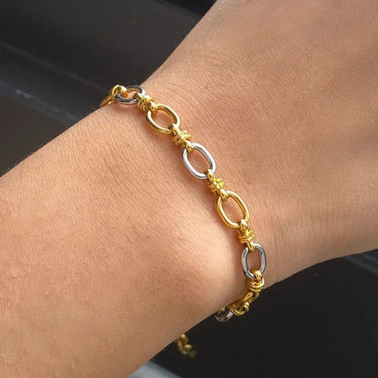 [Royal&Vicky]Addison Two Tone Gold Bracelet