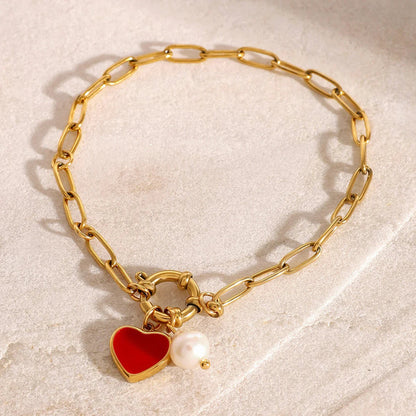 [Royal&Vicky]Tanya Heart Pearl Bracelet