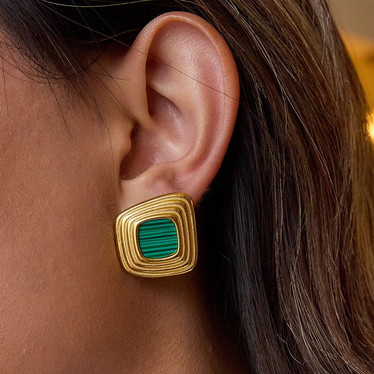 [Royal&Vicky]Geometrische goldene Sylvie-Ohrringe