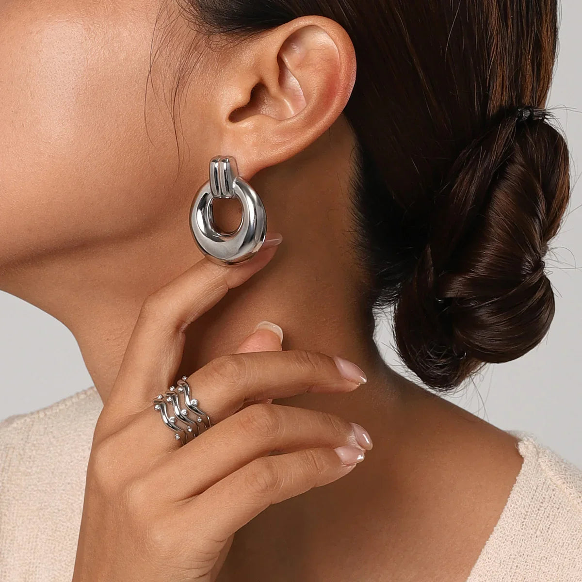[Royal&Vicky]Lillian Silver Earrings