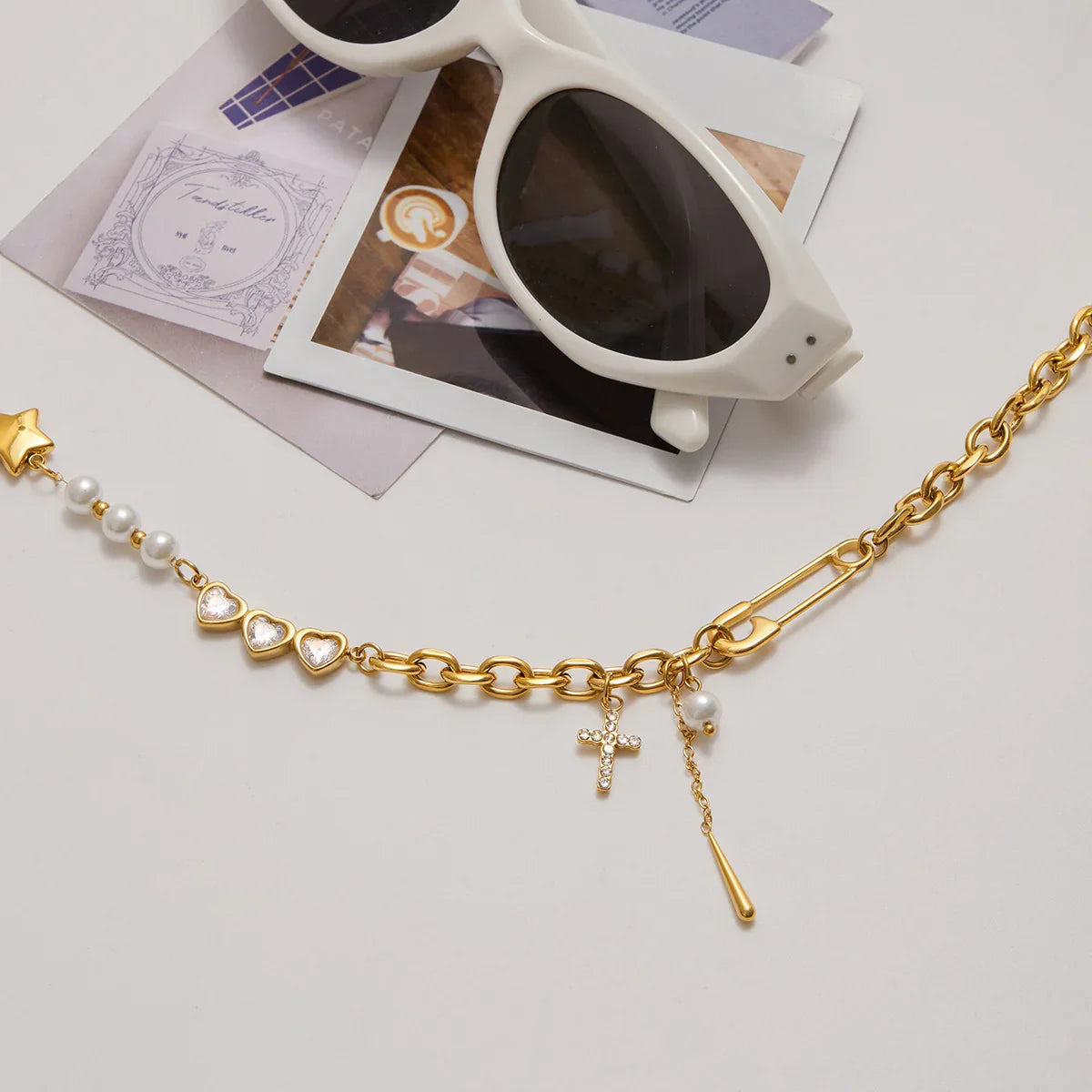 [Royal&Vicky]Zeraphine Diamant Perlen Goldkette