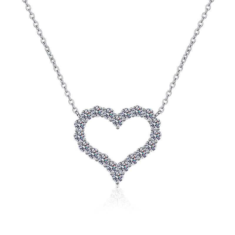 [Royal&Vicky]ROMANTIC HEART MOISSANITE PENDANT NECKLACE