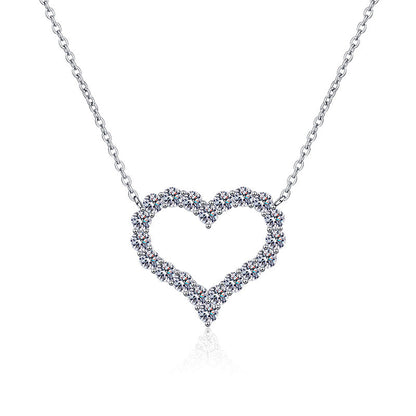 [Royal&Vicky]ROMANTIC HEART MOISSANITE PENDANT NECKLACE
