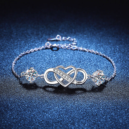 [Royal&Vicky]DOUBLE-STONE "LOVE LINK" MOISSANITE BRACELET