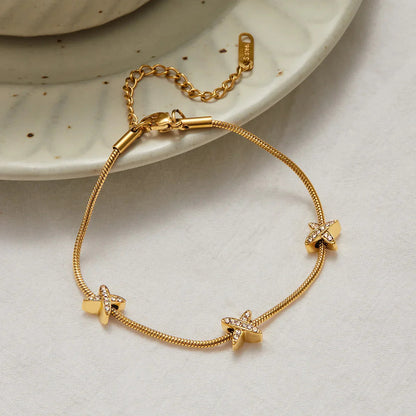 [Royal&Vicky]Brienne Diamant-Kreuz-Fischgrätenarmband