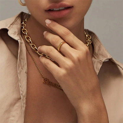[Royal&Vicky]Sasha Geometrischer Goldring