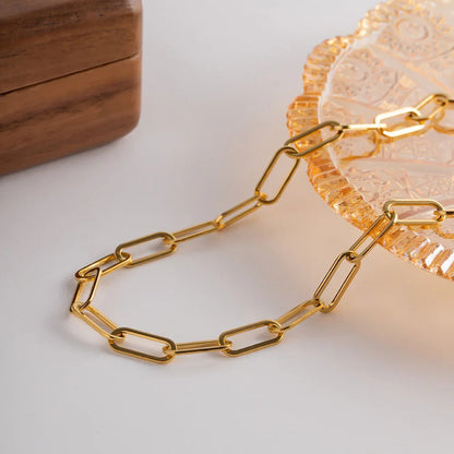 [Royal&Vicky]Ria Gold Paperclip-Kettenhalskette