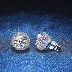 [Royal&Vicky]CLASSIC 4-PRONG ROUND MOISSANITE STUD EARRINGS
