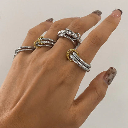 [Royal&Vicky]Mikayla Ring mit gestapelten Süßwasserperlen