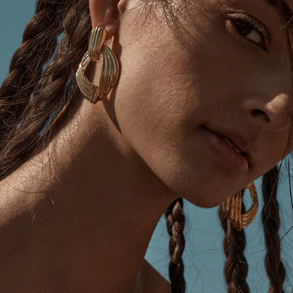 [Royal&Vicky]Selma Goldene Knot-Ohrringe