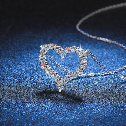 [Royal&Vicky]ROMANTIC HEART MOISSANITE PENDANT NECKLACE