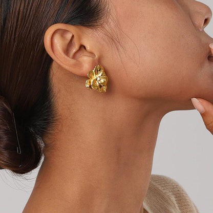 [Royal&Vicky]Ainsley florale Goldohrringe