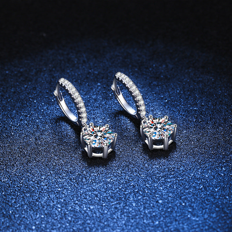 [Royal&Vicky]CLASSIC 6-PRONG MOISSANITE DROP EARRINGS