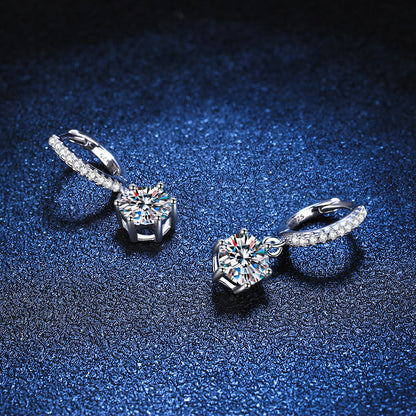 [Royal&Vicky]CLASSIC 6-PRONG MOISSANITE DROP EARRINGS
