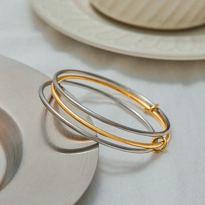 [Royal&Vicky]Romina Two Tone Stacked Bracelet