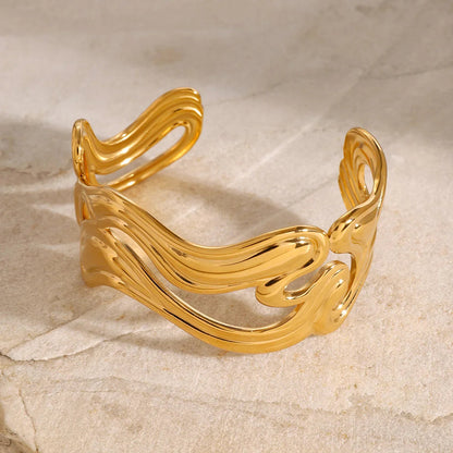 [Royal&Vicky]Anissa Wavy Goldarmband