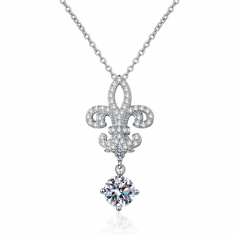 [Royal&Vicky]ROYAL FLEUR-DE-LIS MOISSANITE PENDANT NECKLACE