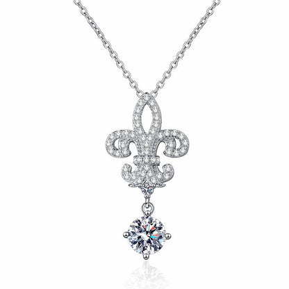 [Royal&Vicky]ROYAL FLEUR-DE-LIS MOISSANITE PENDANT NECKLACE
