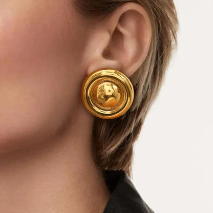 [Royal&Vicky]Summers Gold-Ohrringe mit Knopfdesign