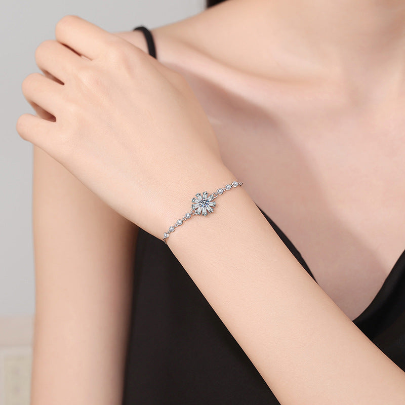 [Royal&Vicky]RADIANT ICY CRYSTAL SUNFLOWER MOISSANITE BRACELET