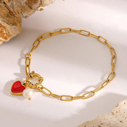 [Royal&Vicky]Tanya Heart Pearl Bracelet