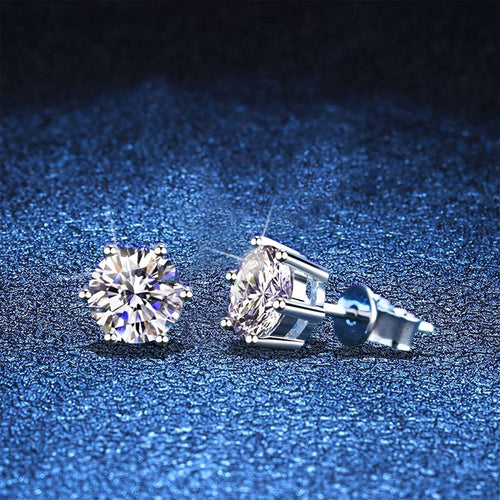 [Royal&Vicky]SIX-PRONG MOISSANITE EARRINGS