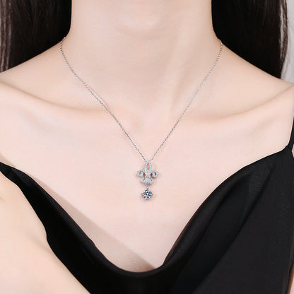 [Royal&Vicky]ROYAL FLEUR-DE-LIS MOISSANITE PENDANT NECKLACE