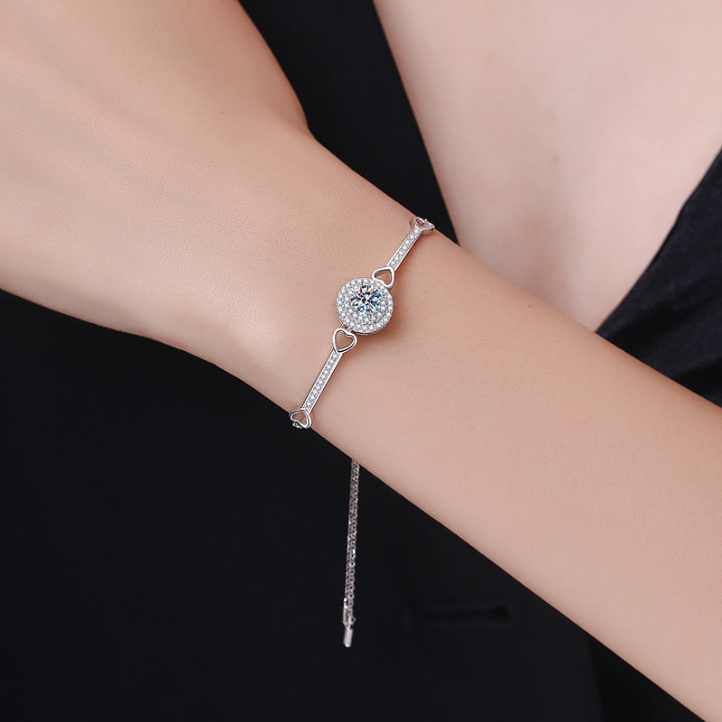 [Royal&Vicky]INTERLOCKING HEART & CIRCLE MOISSANITE BRACELET