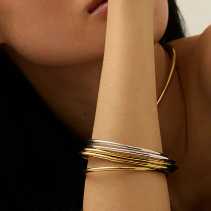 [Royal&Vicky]Shannon Gold Bangle Set