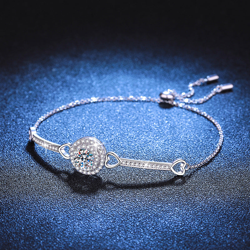 [Royal&Vicky]INTERLOCKING HEART & CIRCLE MOISSANITE BRACELET