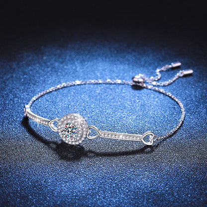 [Royal&Vicky]INTERLOCKING HEART & CIRCLE MOISSANITE BRACELET