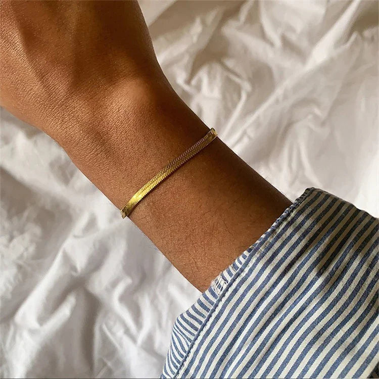 [Royal&Vicky]Vida Gold Herringbone Bracelet